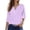 Purple, variant on Lixiuxyad Ladies' Fashionable Solid Color V Neck Three Quarter Sleeve Shirt Top Casual Summer,Black L