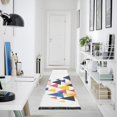 thumbnail image 4 of Yayeee Runner Rug for Bedroom 2'x6' Machine Washable Hallway Non Slip Mat, White Abstract Triangles, 4 of 8