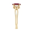 thumbnail image 3 of ANGARA Natural 1.25 ct Ruby Split Shank Engagement Ring with Trio Diamonds in 14K Yellow Gold for Women (Size-8x6mm) | July Birthstone, Anniversary, Jewelry Gift for Women | Natural Ruby Ring, 3 of 9
