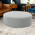 thumbnail image 5 of Jaxx Candler Round Coffee Table Ottoman, Oversized, 44-Inch, Boucle Silver, 5 of 8