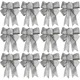 thumbnail image 3 of 1-12pcs Large Christmas Bow Glitter Ribbon Bowknot for Xmas Tree Hanging Pendant Ornaments Xmas Home Party Decoration Supplies, 3 of 5