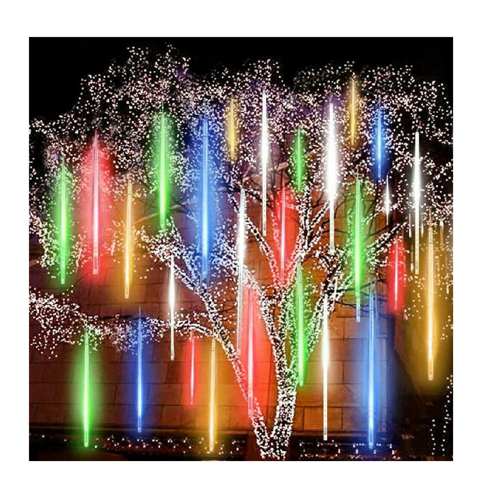 6Colors LED Solar Meteor Shower Rain Tree String Light Xmas Decor Garden Party 