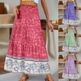 thumbnail image 2 of Boho Skirts for Women Plus Size Classic Solid Color Breathable Flowy White Maxi Skirt Elastic Waist Summer 2026 Spring Long Skirts, 2 of 8