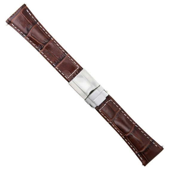 LEATHER STRAP FOR ROLEX DAYTONA 16519 116520 116523 L/BROWN WS REGULAR SS CLASP
