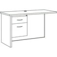 thumbnail image 3 of Lorell Mahogany Laminate/Charcoal Modular Desk Series - 2-Drawer 48" x 24" , 1.1" Top - 2 x Box Drawer(s), File Drawer(s) - Single Pedestal on Left Side - Material: Steel - Finish: Mahogany Laminate,, 3 of 6