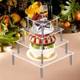 thumbnail image 4 of Wovilon Acrylic Cupcake Stand, Round Clear Dessert Tower Holder Display with Base for Wedding, Party, Baby Shower, 1 Tier Square, Transparent, 4 of 9