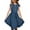 Blue, variant on KISSMODA Girl's Solid Comfy Dresses Short Sleeve Round Neck Casual Summer Flared A Line Midi Dress 5-14 Years