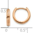 thumbnail image 4 of 10K Rose Gold Round Hinged Hoop Earrings (Width 1.8) (Length 11) - Jbsp, 4 of 5