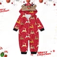 thumbnail image 2 of Odeerbi Christmas Onesie Pajamas for Family Holiday Sleep Jumpsuit Long Sleeve Family Christmas Pajamas Matching Sets Infant Printed Loungewear Jumpsuit Sleepwear Xmas PJs Set Red, 2 of 6