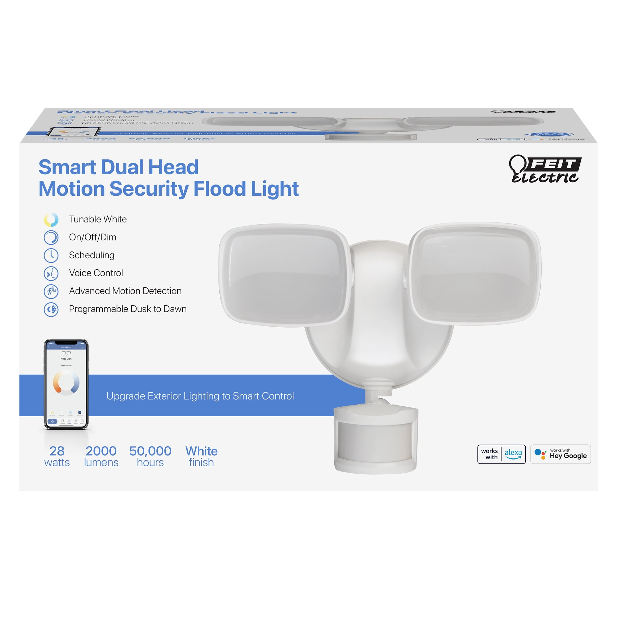 Feit Electric Dual Adjust Security Smart Tune Motion LED Flood Light 2K Lumen120° Beam Angle