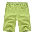 thumbnail image 2 of Tyhengta Mens Shorts Casual Drawstring Zipper Pockets Elastic Waist Fruit Green 34, 2 of 8