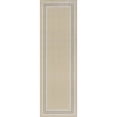 thumbnail image 3 of Beverly Rug Indoor Bordered Area Rugs, Non Slip Rubber Backing Modern Living Room Runner Rug, Beige, 2'x7', 3 of 8
