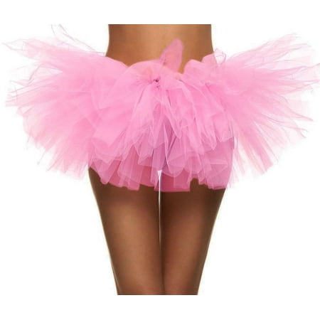 5 Layers Organza Ballet Tutu Bustle Costume Dance Ballerina Skirt, Light Pink
