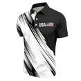 thumbnail image 4 of Men Polo Shirts Golf 250 Year American Anniversary Flag Print Short Sleeve Collar Spring Summer Casual Loose Fit Men's Shirts White L, 4 of 4