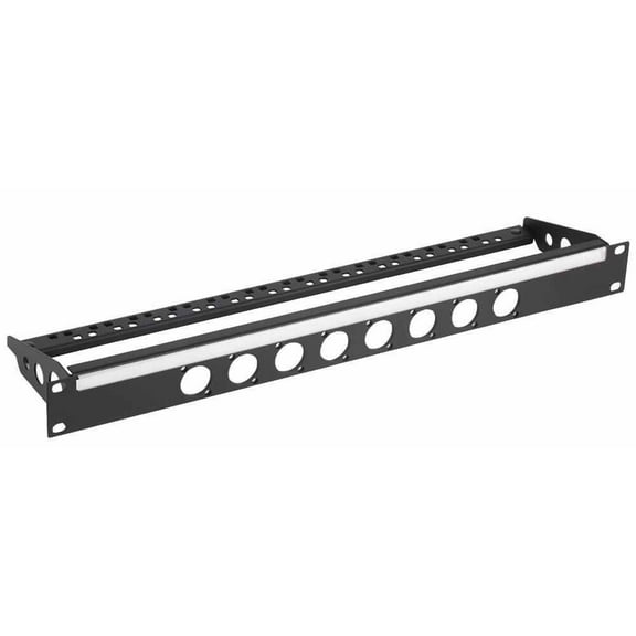 PENN ELCOM - 19" Rack Panel Punched for 8 D Series Connectors - 1U