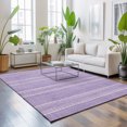 thumbnail image 4 of Lilac Purple Striped Washable Area Rugs 4'x6', Coastal Grandma Farmhouse Rustic Linen Texture Washable Throw Living Room Rug Non-Slip Sturdy Edge Binding Carpet for Indoor Entryway Bedside Kitchen, 4 of 9