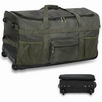 REDCAMP 100L Foldable Rolling Duffle Bag with Wheels, Extra Large Travel Luggage Collapsible Duffel Bag, Military Green