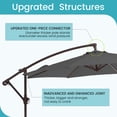 thumbnail image 2 of JUSTLET 10ft Heavy Duty Patio Hanging Offset Cantilever Patio Umbrella W/ Base Included, Gray, 2 of 13