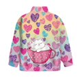 thumbnail image 5 of Uorisanigo Girls Half Zip Sweatshirt Oversized Long Sleeve Zipper Sweatshirt School Drop Shoulder Cute Teacup Cat Heart Athletic Tops Outerwear Fall Clothes Quarter-Zip Pullover Jacket, 5 of 7