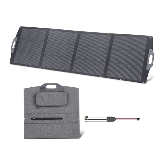 KFFKFF 200W Foldable Solar Panel, Portable Monocrystalline Charger with High-Efficiency Output, Multiple Ports (MC4, USB-A, Type-C, DC), IP67 Waterproof for Outdoor Use, Camping, and Hiking