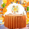 thumbnail image 1 of GFDYREE Nappe à Paillettes 90 Pouces Ronde Orange Nappe Pailletée pour Fête Shower de Bébé Décorations de Noël, 1 of 7