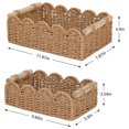 thumbnail image 2 of Juego de cesta de almacenamiento de cesta de cuerda de papel con asas de madera for organizar papel higiénico sobre estante de inodoro, 2 of 6