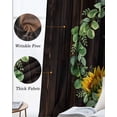 thumbnail image 3 of Spring Eucalyptus Sunflower Blackout Curtains for Bedroom Living Room Darkening Curtains 84 Inch Length 2 Panels Set Farmhouse Birds Brown Wood Window Curtain Window Treatment Grommet Drapes 42"x84", 3 of 9