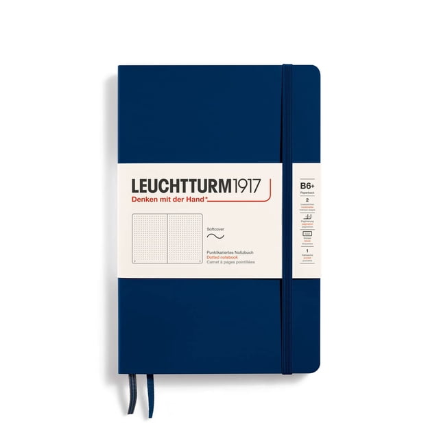 Libreta LEUCHTTURM1917 B6+ Tapa blanda punteada azul marino 123 páginas