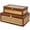 Brown&Rattan-14.1"x8.2"x5.1", variant on Rattan And Cane Stacking Boxes With Glass Top Lid - Set Of 2 For Boho Rustic Farmhouse Decor