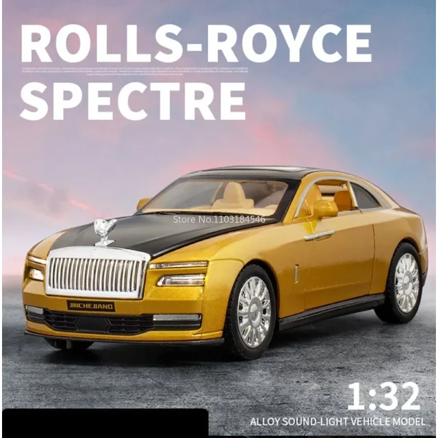 1:32 Rolls Royce Spectre Alloy Models Cars Toys High Simulation Metal Diecasts Sound Light Toy Vehicle Gifts For Kids Collection with box