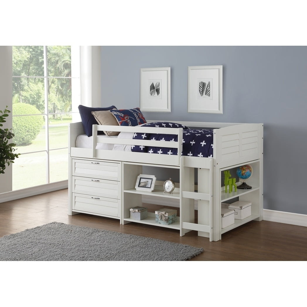 Donco Kids Pd 795aw Modular C3 Twin Louver Low Loft In White With