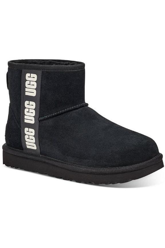 Womens  Classic Mini Side Logo Suede Wool Lining Winter & Snow Boots