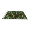 thumbnail image 2 of Ahgly Company Machine Washable Indoor Rectangle Abstract Turquoise Blue Modern Area Rugs, 2' x 3', 2 of 4