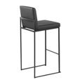 thumbnail image 6 of LumiSource Black Steel, Black PU Fuji High Back Barstool - Set of 2, 6 of 8