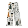 thumbnail image 4 of WTOBBY Women's Christmas Print Flannel Pajama Pants, Casual and Fashionable Sleepwear with Festive Patterns, Soft Fabric for Comfortable Home Use,White M, 4 of 6