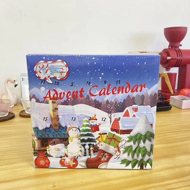 Calendario de cuenta regresiva de dibujos animados de Navidad para niños, caja ciega de muñecas Dino, tema de Festival con alfombra, regalos para niños de 3 a 12 años, 24 días