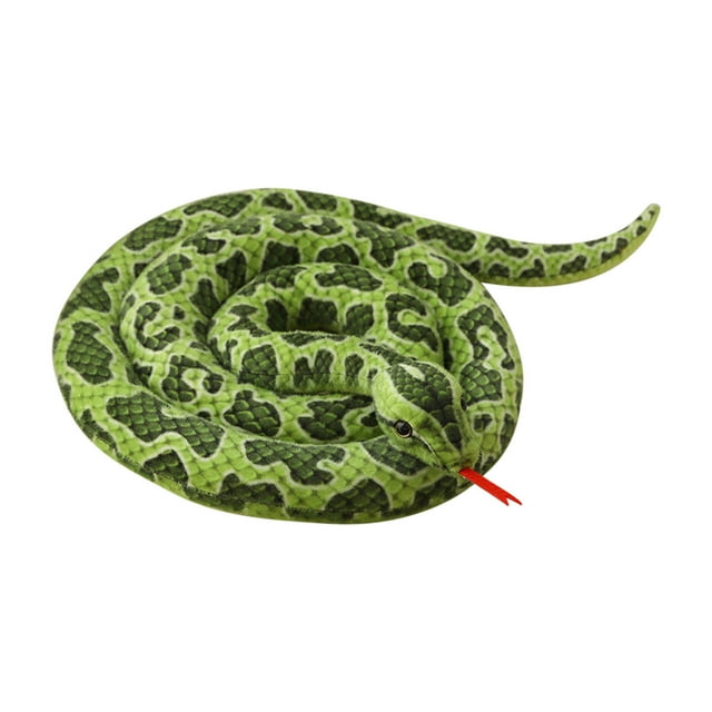 Green Giant Snake Stuffed Animal, Plush Toy Lifelike Python Figure, Prank Gift For Play, Large And Soft