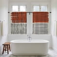 thumbnail image 4 of Brown Striped Tier Curtains 54 Inch Length, Farmhouse Stripes Modern Abstract Art Cafe Short Curtains for Bathroom Over Sink, Small Kitchen Curtain Light Filtering Tiered Drapes 2 Panels 27.5"Wx54"L, 4 of 8