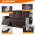 thumbnail image 5 of KINCAM Waterproof Recliner Sofa Cover for 3 Seater , Non-Slip Washable Furniture Protector with Side Storage Pocket, Chocolate, 5 of 9