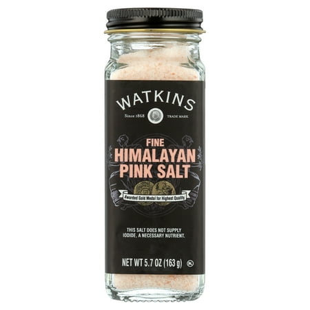 Watkins Fine Himalayan Pink Salt 5.7 oz (Shelf Stable, Granules, Fish Free, Glass Bottle)