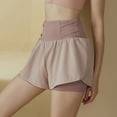 thumbnail image 3 of Women Double Layer Running Shorts High Waisted 2 in 1 for Athletic Tennis Workout Yoga Shorts, 3 of 4