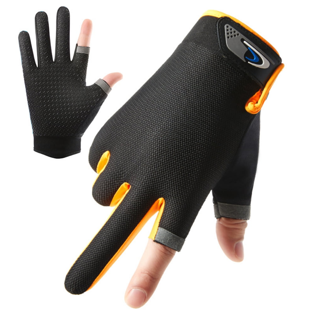 Driving Running Fishing Photography Gloves Windproof with 2 Cut Fingers for Women and Men 