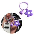 thumbnail image 2 of Flower Keychain Bell Charm Miniature Key Ring for Bags and Keys Multiple Candy Color Floral Pendant Keyring Accessory, 2 of 4