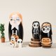 thumbnail image 4 of Muñeca de anidación rusa de niña de Halloween de 5 capas, regalo de Matrioska rusa pintada a mano Ndcxsfigh libre de BPA, 4 of 9