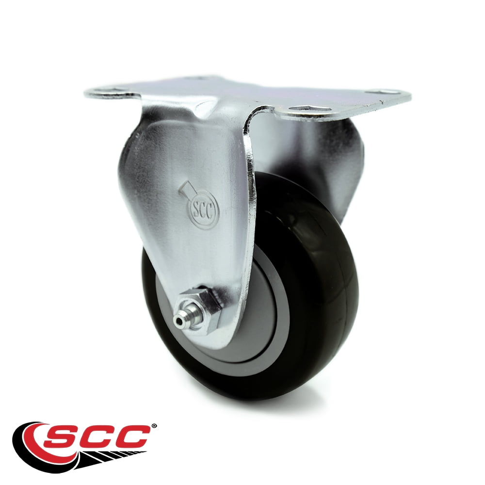3.5 Inch Black Polyurethane Wheel Rigid Top Plate Caster Service Caster Brand