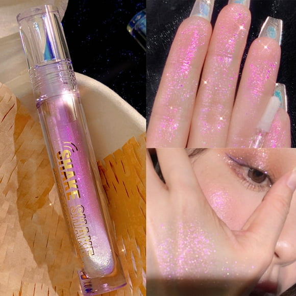 Beauty High Light Glitter Liquid Highlight Shining Broken Diamond Brilliance Liquid Eye Shadow Fine Flash Pearly Monochrome Highlight Liquid 3Ml, High Light for Women