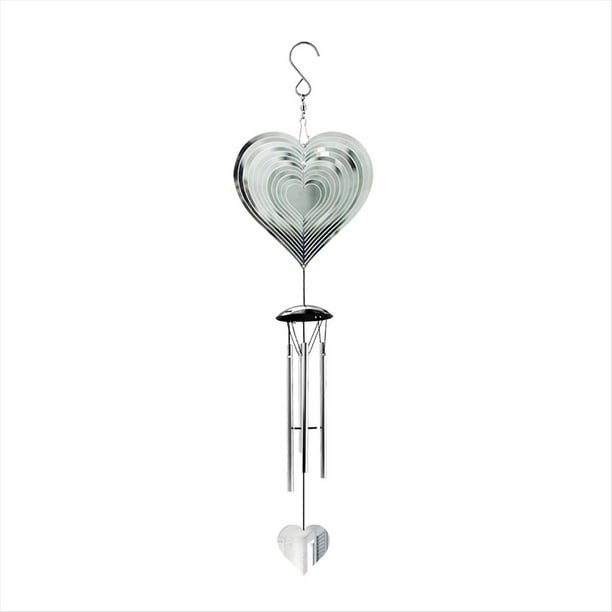 Campanas de Viento para Exteriores con Girador de Viento 3D, Regalos para Mujeres y Hombres para Jardín, Patio Trasero, Corazón