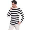thumbnail image 4 of Purcoar Fashion Men's Casual Striped T-Shirt, 4 of 7