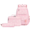 thumbnail image 2 of HJYCHN Bookbag for Girls Bow Print 3Pc Set Daypack with Lunch Bag Pencil Case Heart Zipper Pull Back to School Supplies for Kids Backpack for Boys Pink, 2 of 8