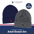 thumbnail image 3 of U.S. Polo Assn. Men's 2-Pack Fleece Lined Logo Beanies, 3 of 7